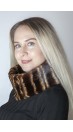 Striped mink fur neck warmer